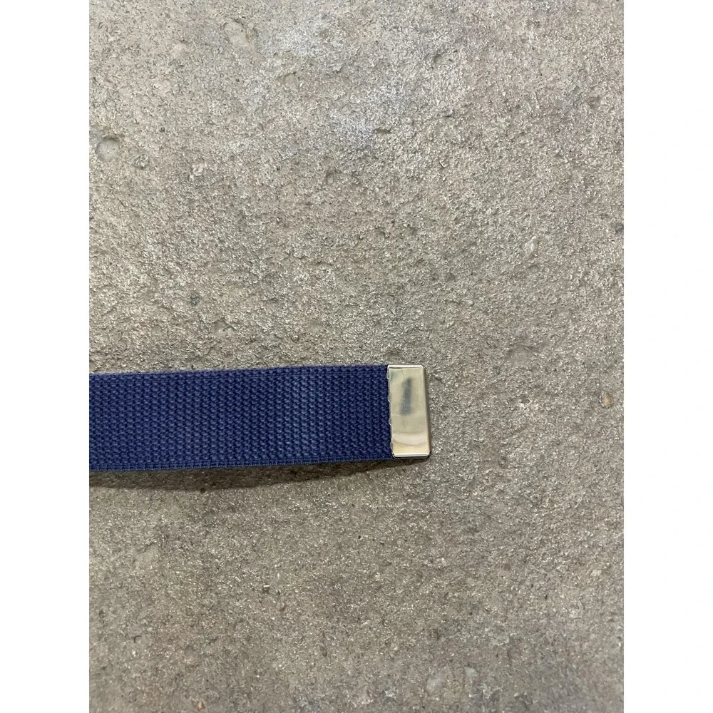 Web Belt Mens One Size Blue Cotton Military Style Casual Adjustable Metal Buckle